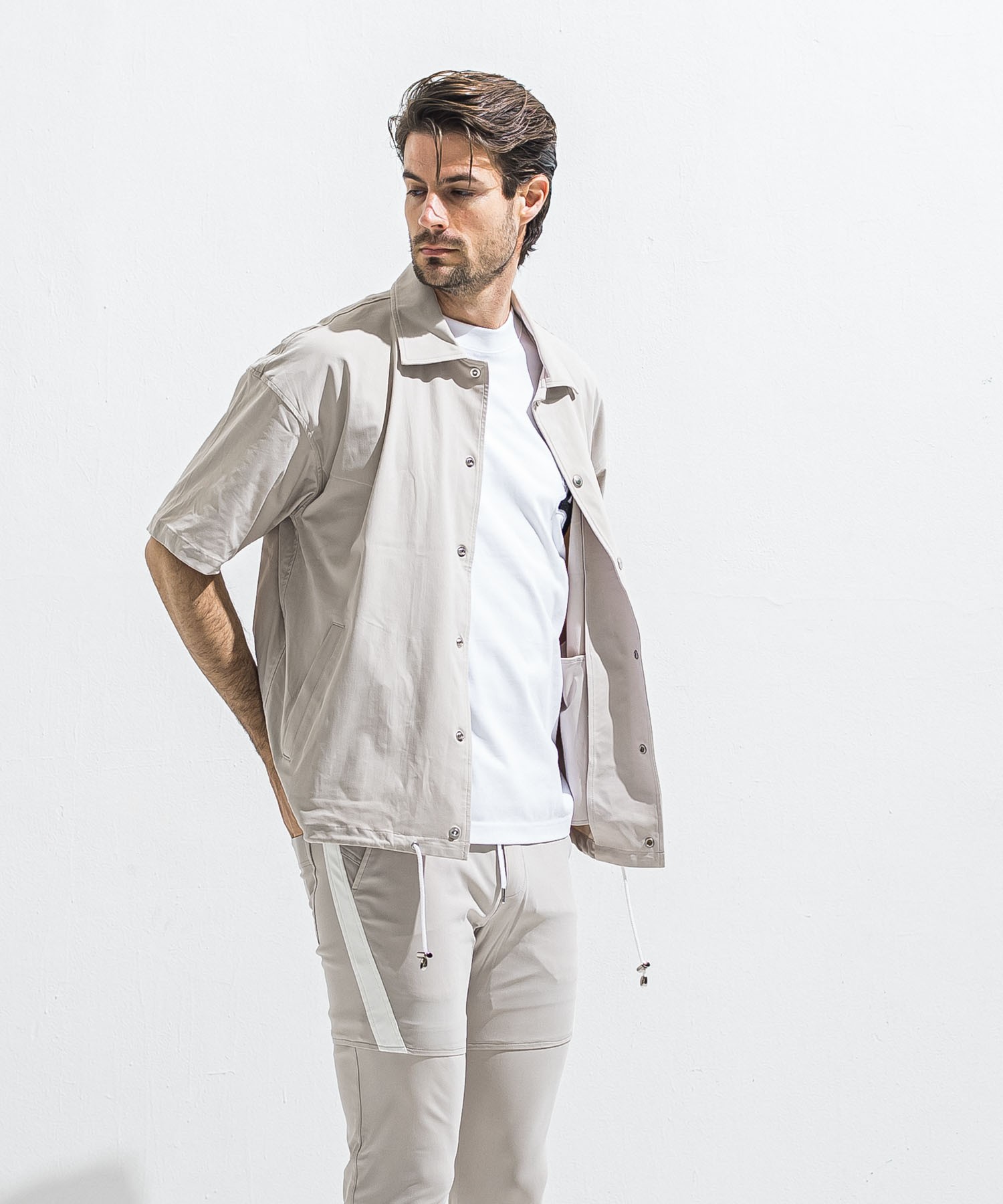 NYLON HALF COACH JACKET