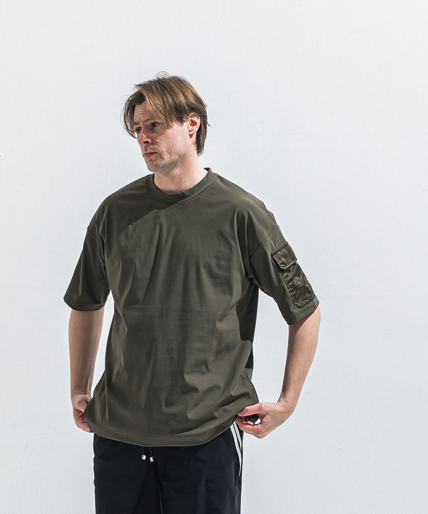militaryPocket nylon OVER　 TEE