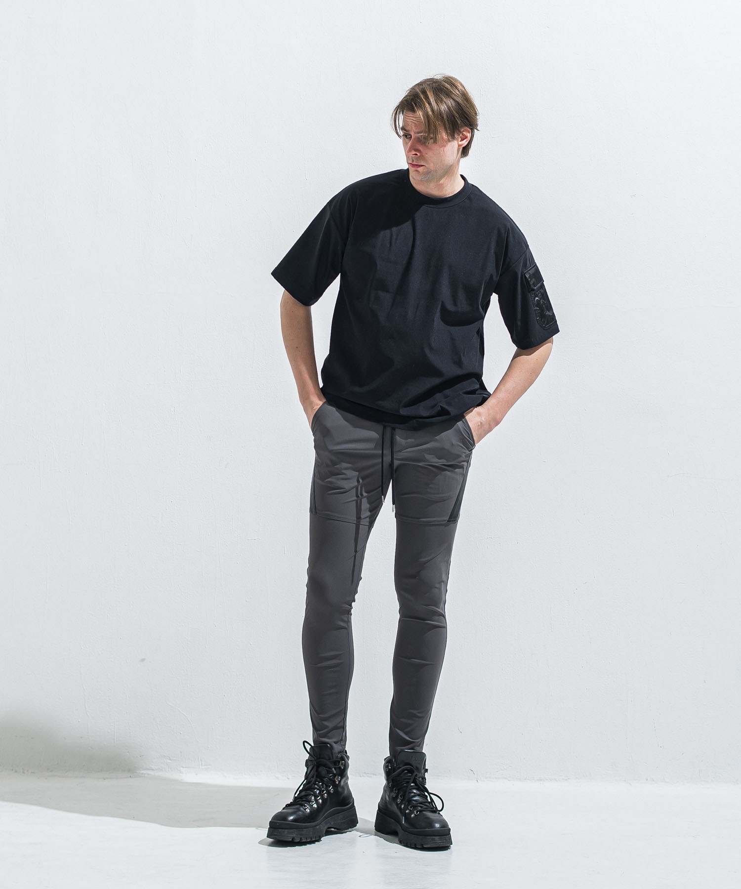 militaryPocket nylon OVER　 TEE