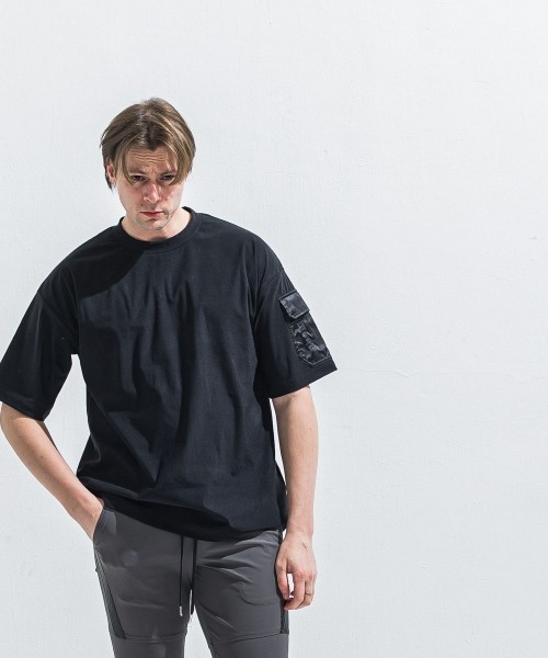 militaryPocket nylon OVER　 TEE
