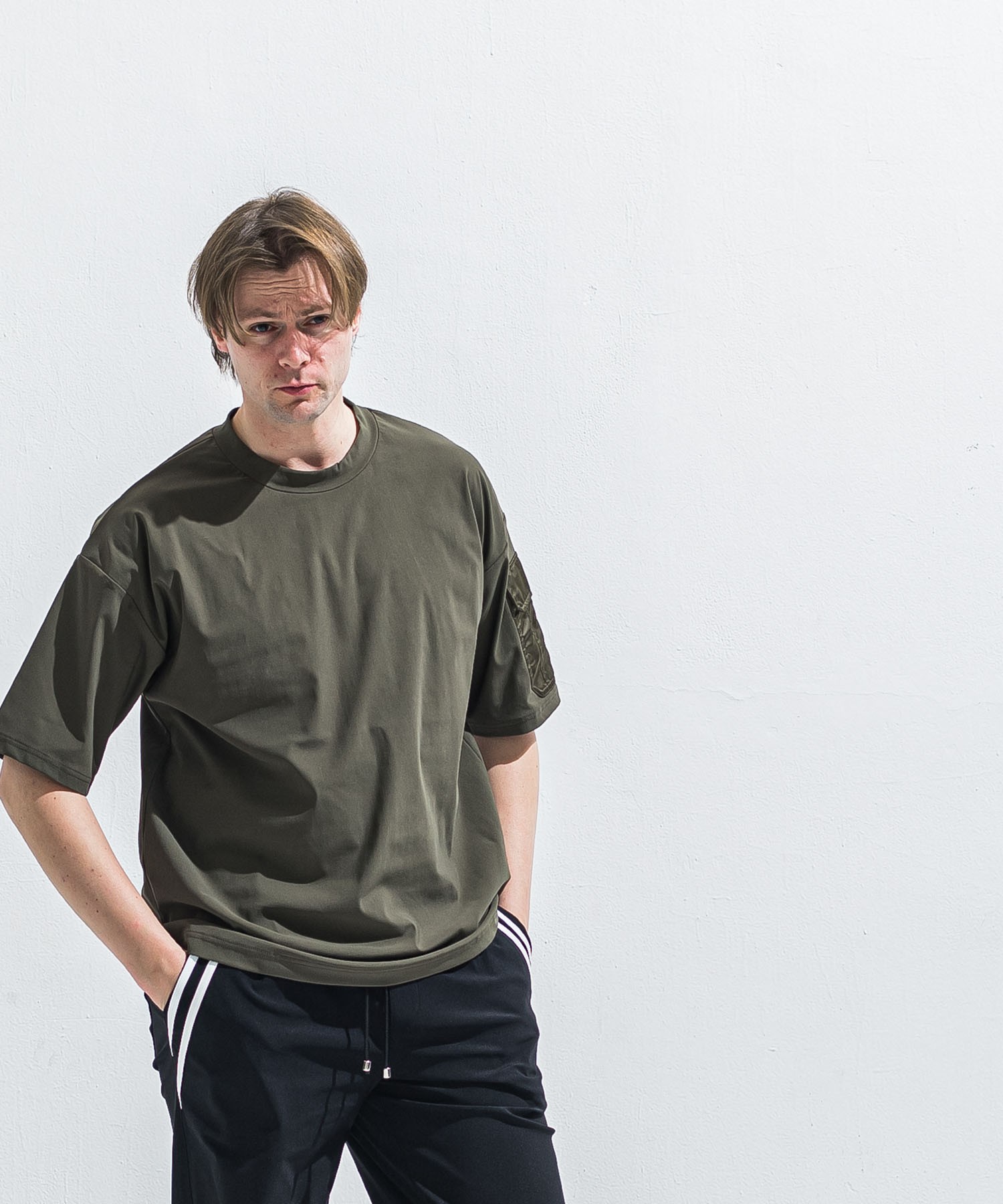 militaryPocket nylon OVER　 TEE