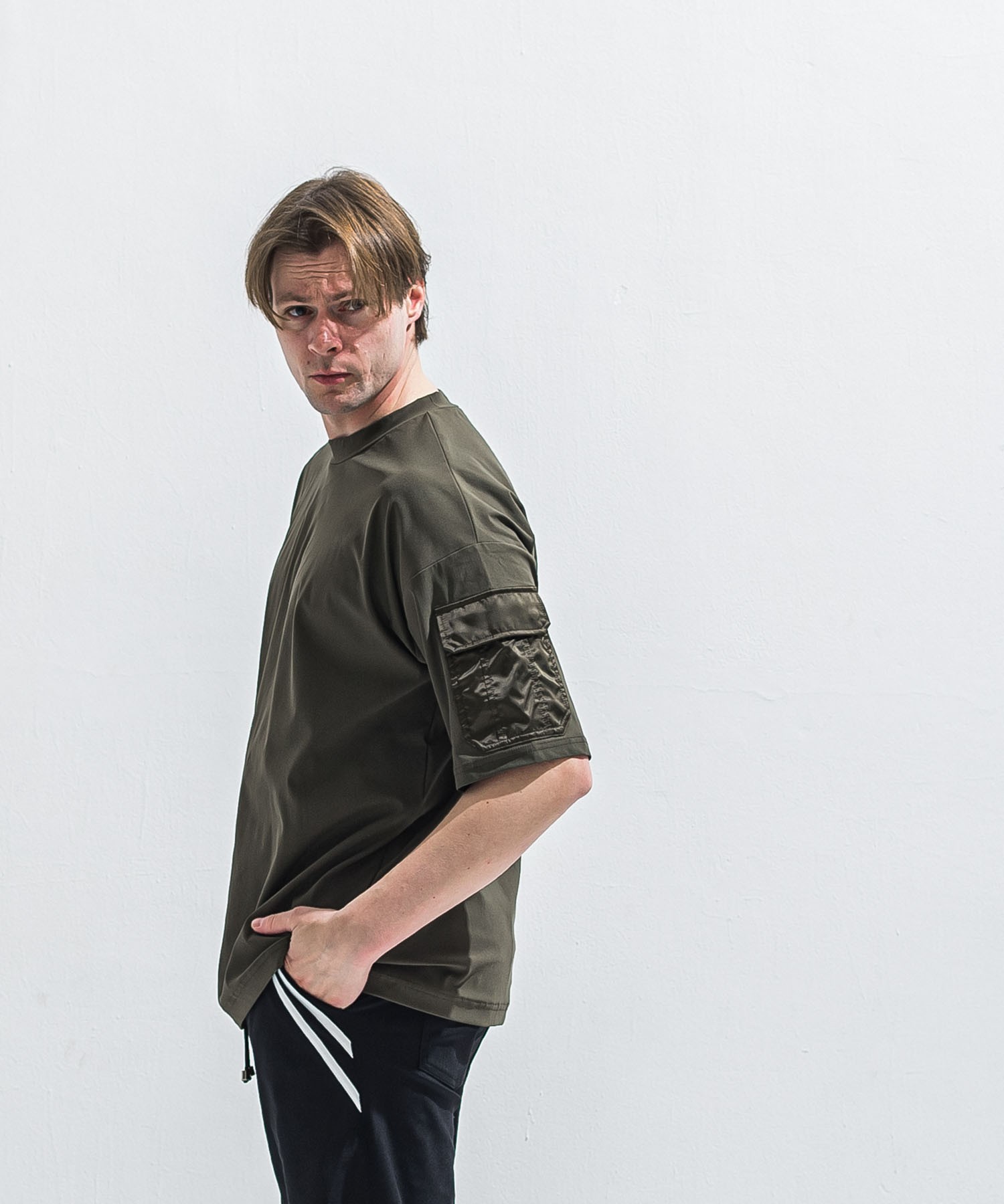 militaryPocket nylon OVER　 TEE
