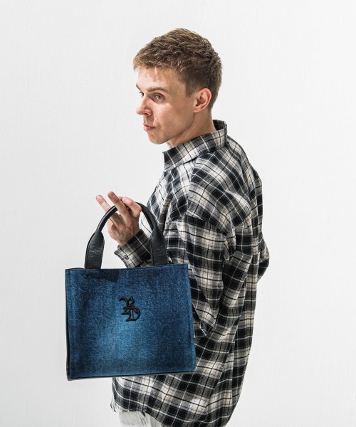 denim　middle tote bag
