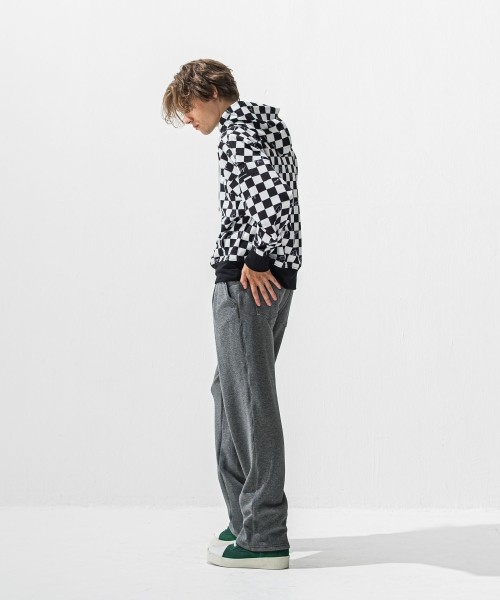 checker back fleece hoodie