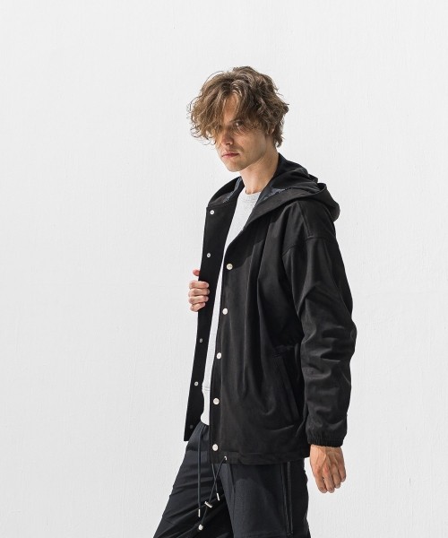 suede coach hoodie
