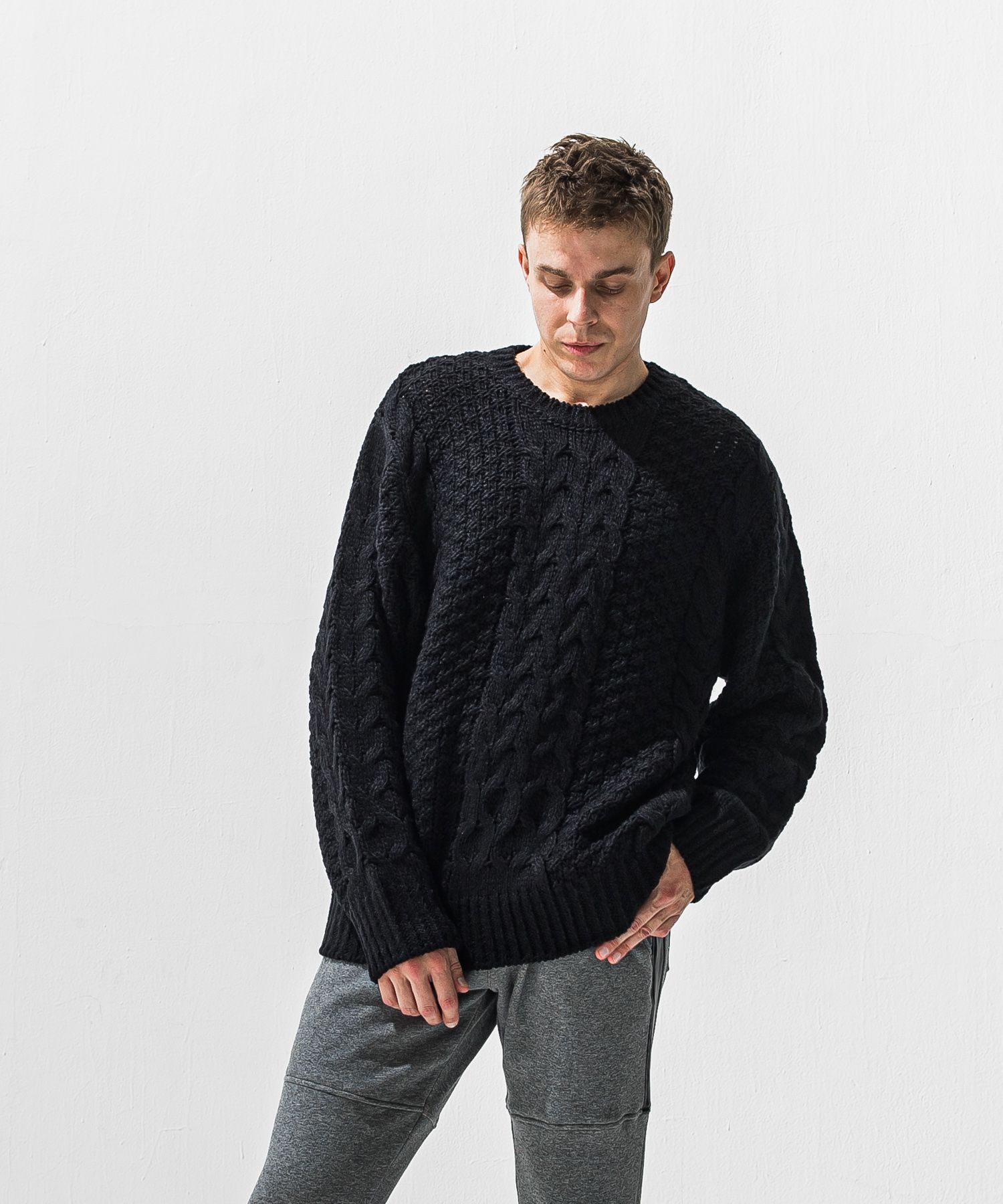 cable law sweater