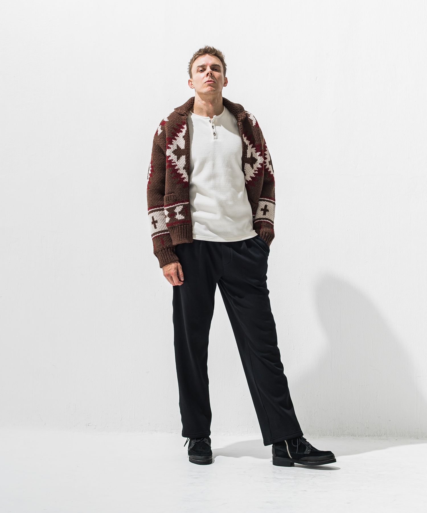   velours fleece　WIDE TUCK PANTS