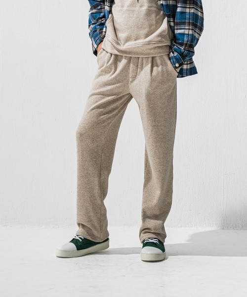   velours fleece　WIDE TUCK PANTS