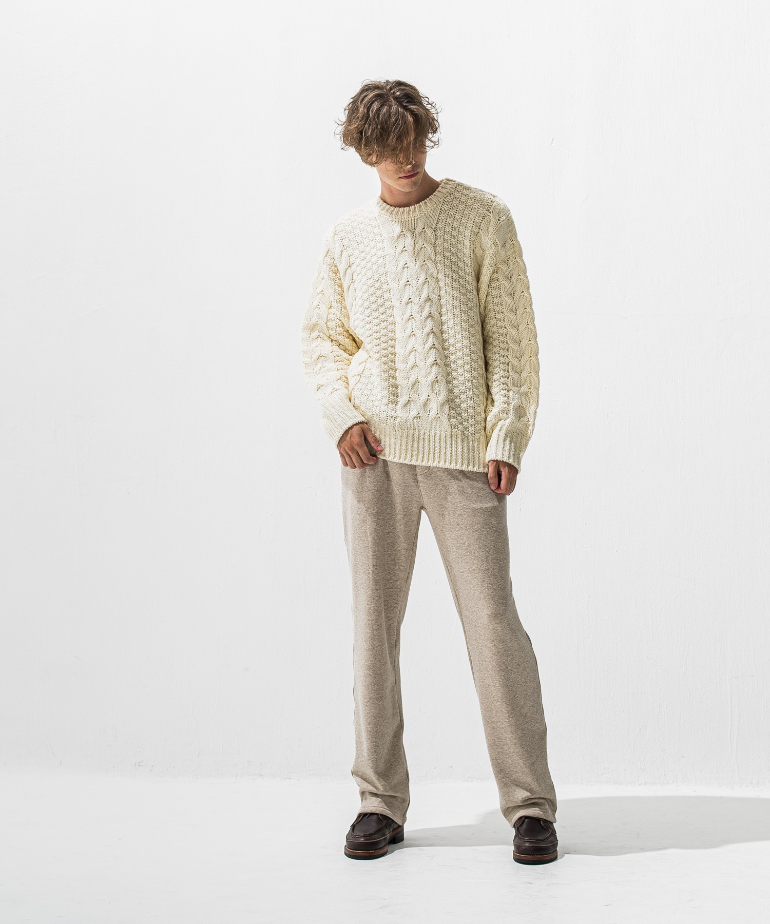   velours fleece　WIDE TUCK PANTS