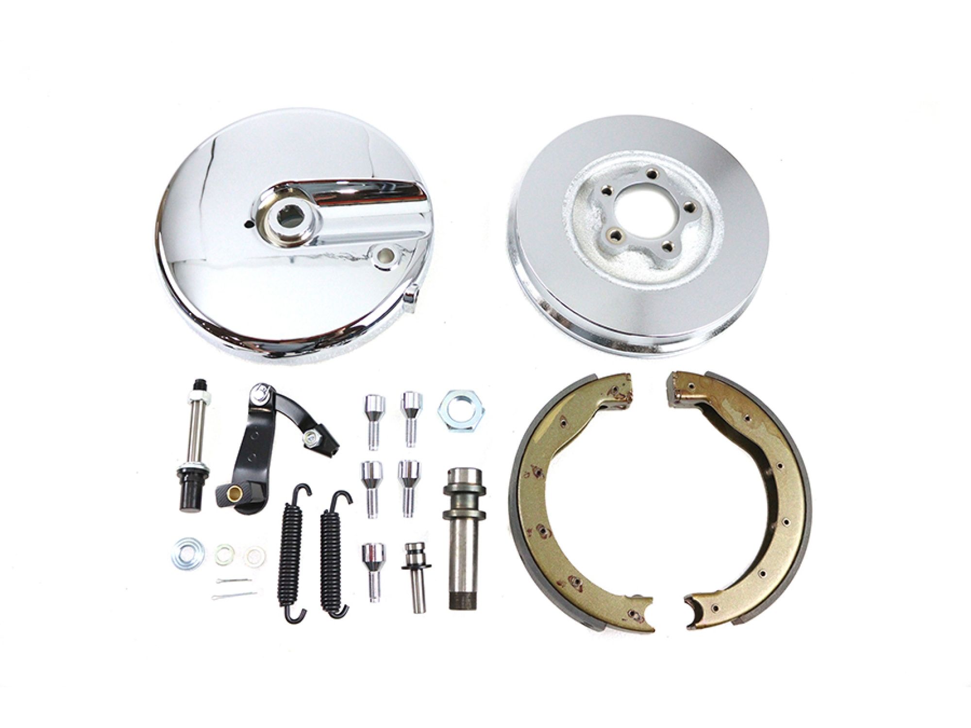 Front Brake Backing Plate Kit Left Side Satin Chrome