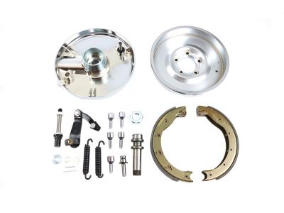 Front Brake Backing Plate Kit Left Side Satin Chrome