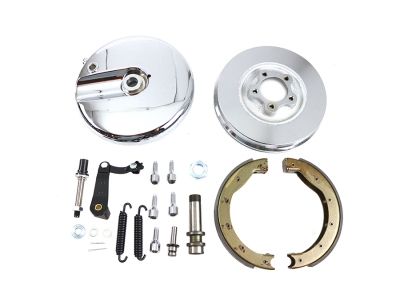 Front Brake Backing Plate Kit Left Side Satin Chrome