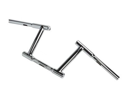8" Z-Bar Racing Handlebar with Indents Chrome