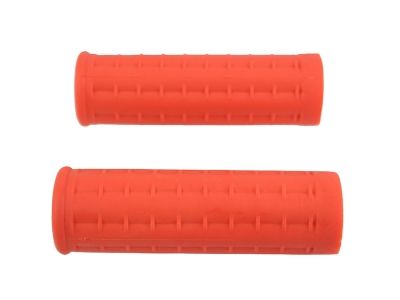 Replica Waffle Handlebar Grip Set with Plug Hole Orange