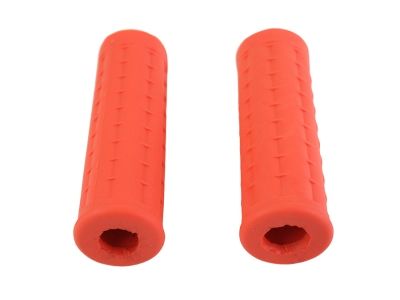 Replica Waffle Handlebar Grip Set with Plug Hole Orange