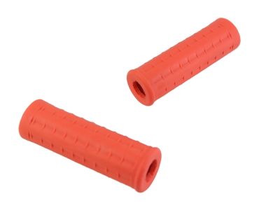 Replica Waffle Handlebar Grip Set with Plug Hole Orange