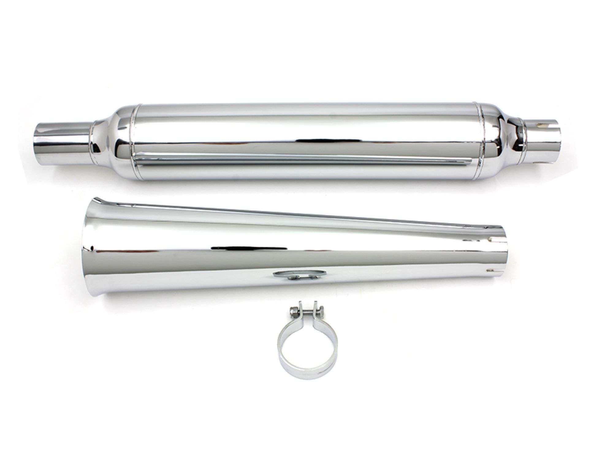 Chrome Muffler With Megaphone Tip