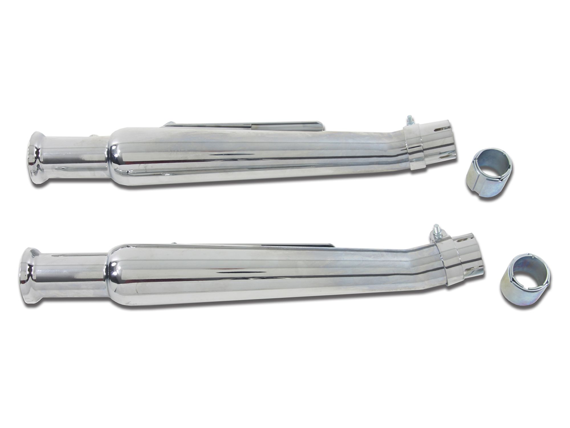 Right Side Chrome 20" Megaphone Upsweep Slip On Muffler Set