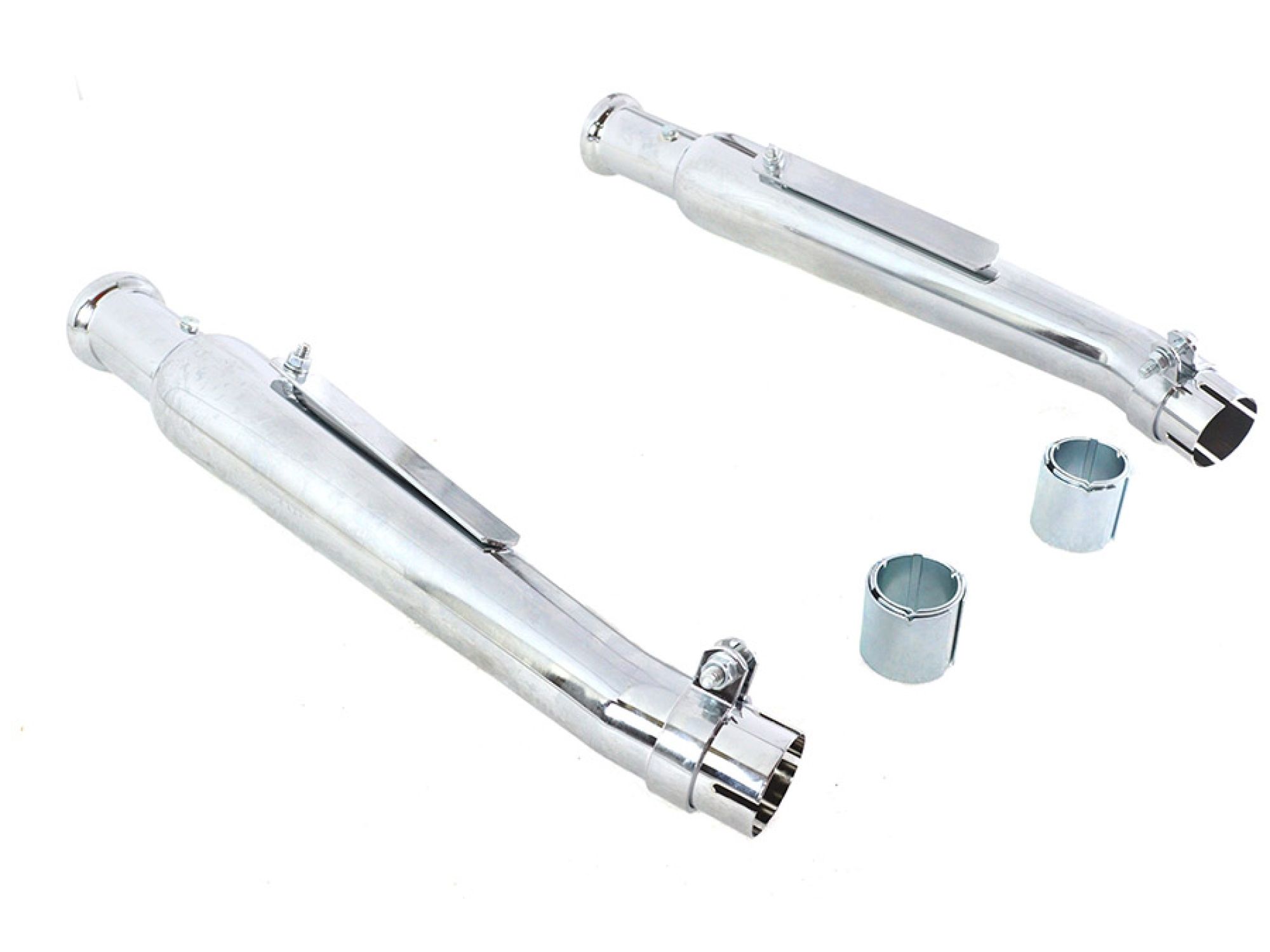 Chrome 20" Megaphone Upsweep Slip On Muffler Set