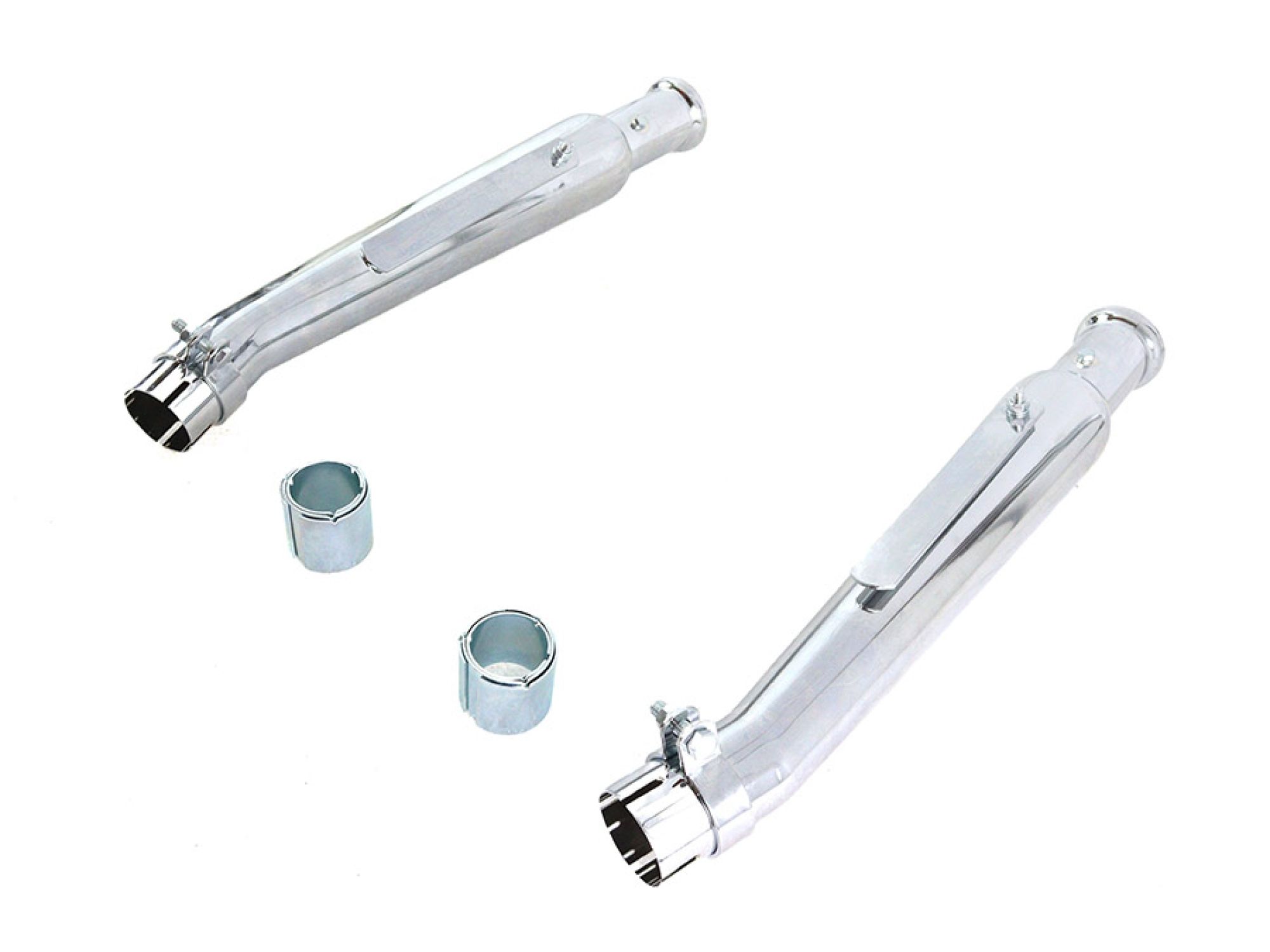 Chrome 20" Megaphone Upsweep Slip On Muffler Set