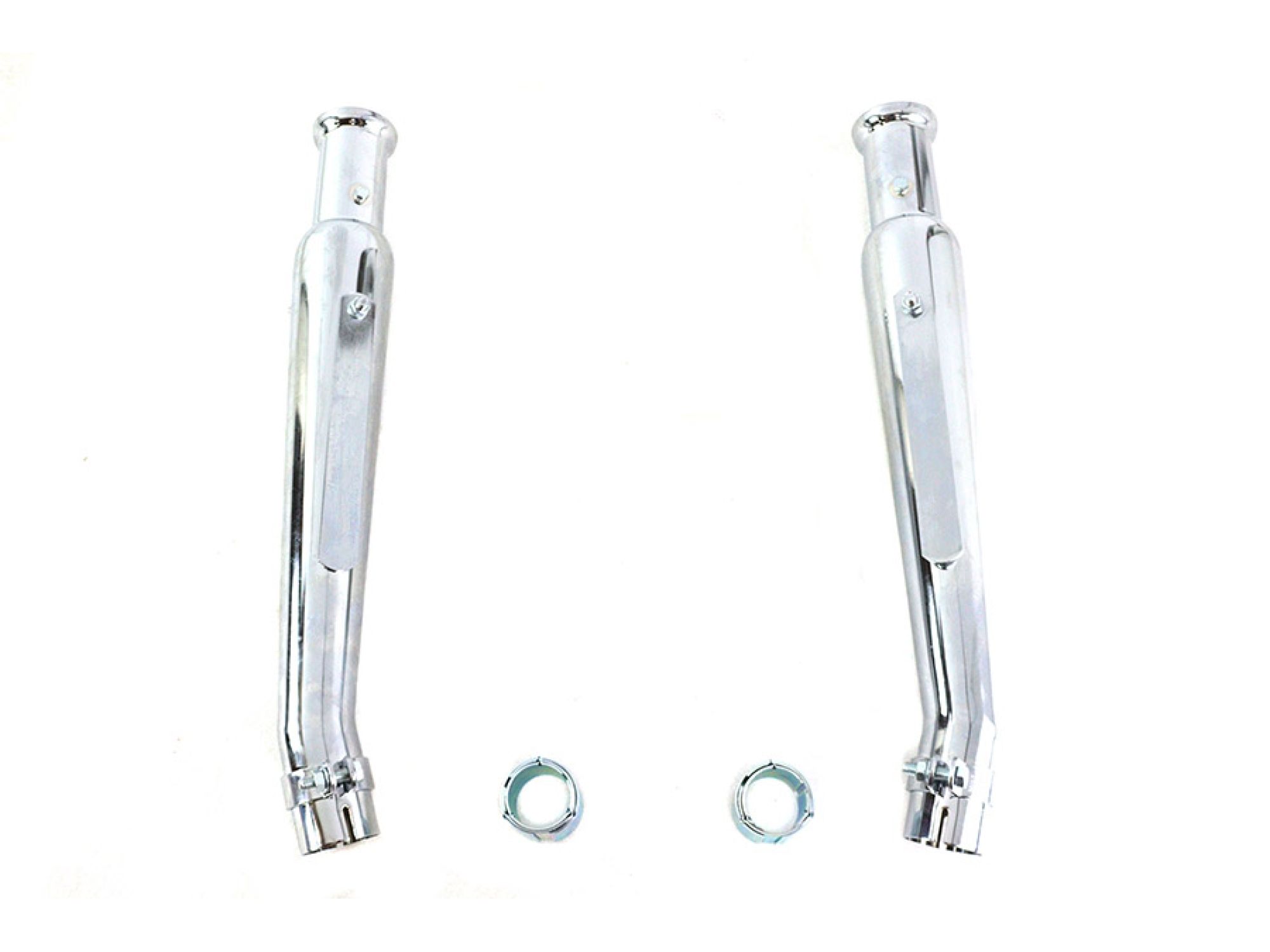 Chrome 20" Megaphone Upsweep Slip On Muffler Set
