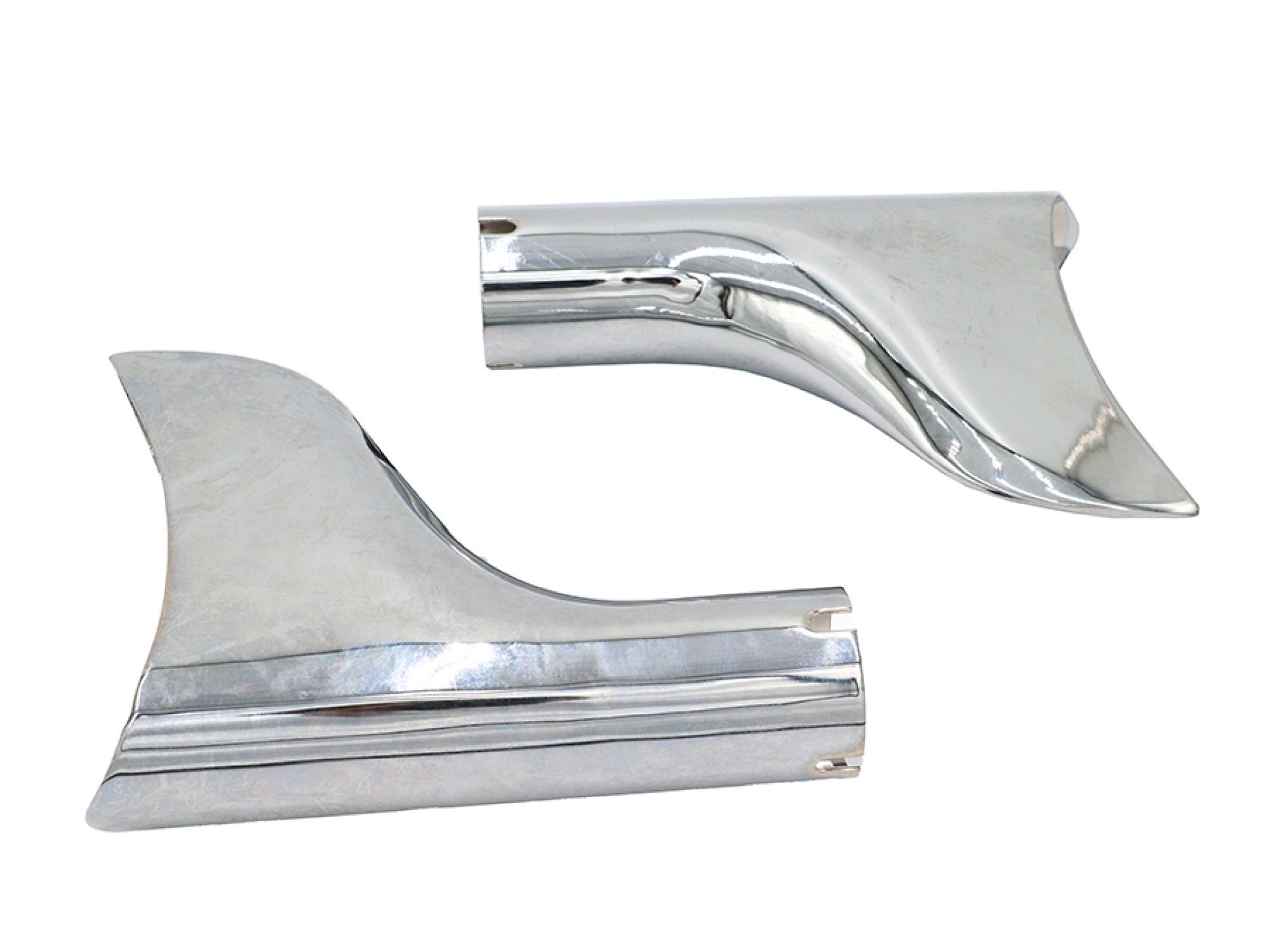 Chrome Fishtail Tip Set for 1-3/4" Muffler