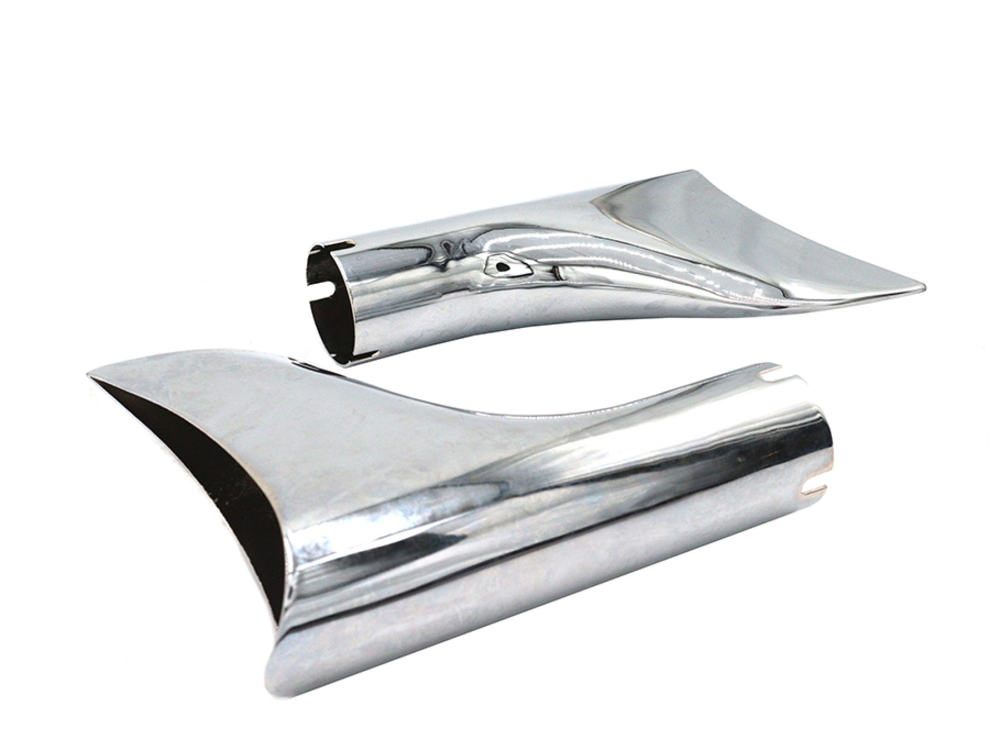 Chrome Fishtail Tip Set for 1-3/4" Muffler