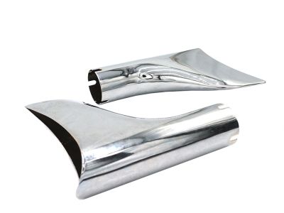 Chrome Fishtail Tip Set for 1-3/4" Muffler