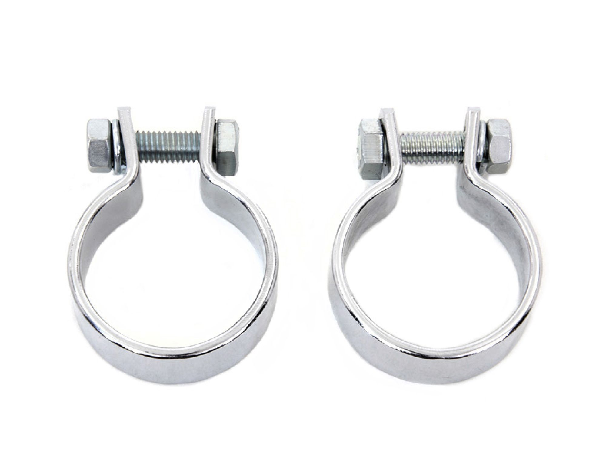 Chrome 1-5/8" Muffler Body and End Clamp Set