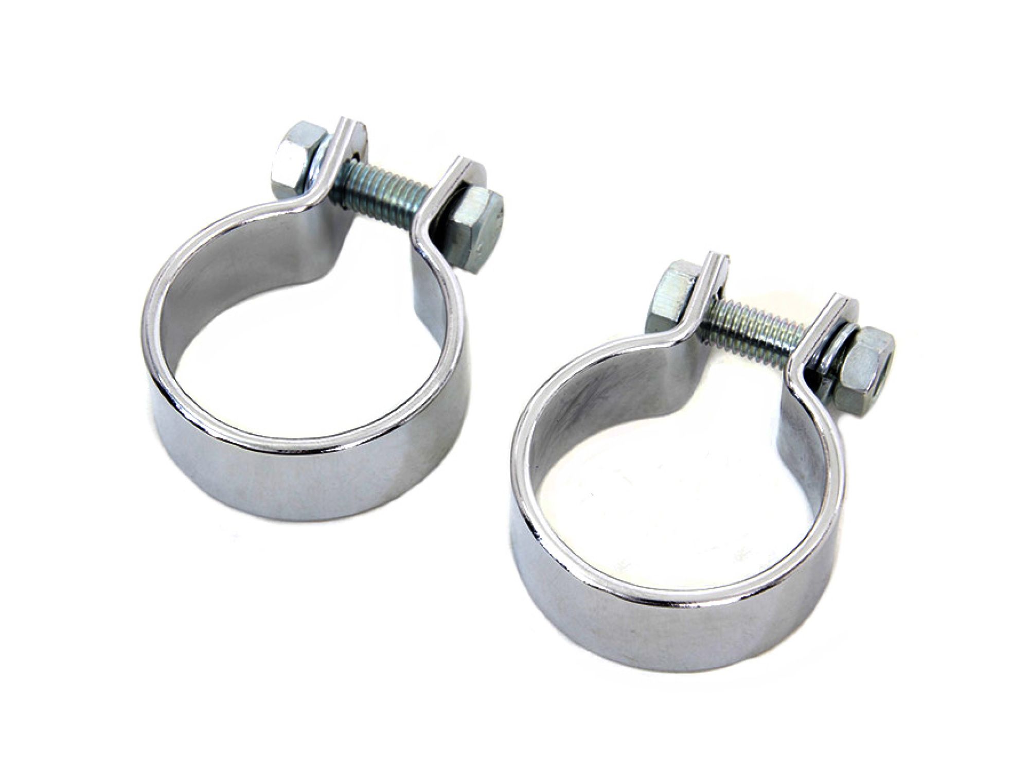 Chrome 1-5/8" Muffler Body and End Clamp Set