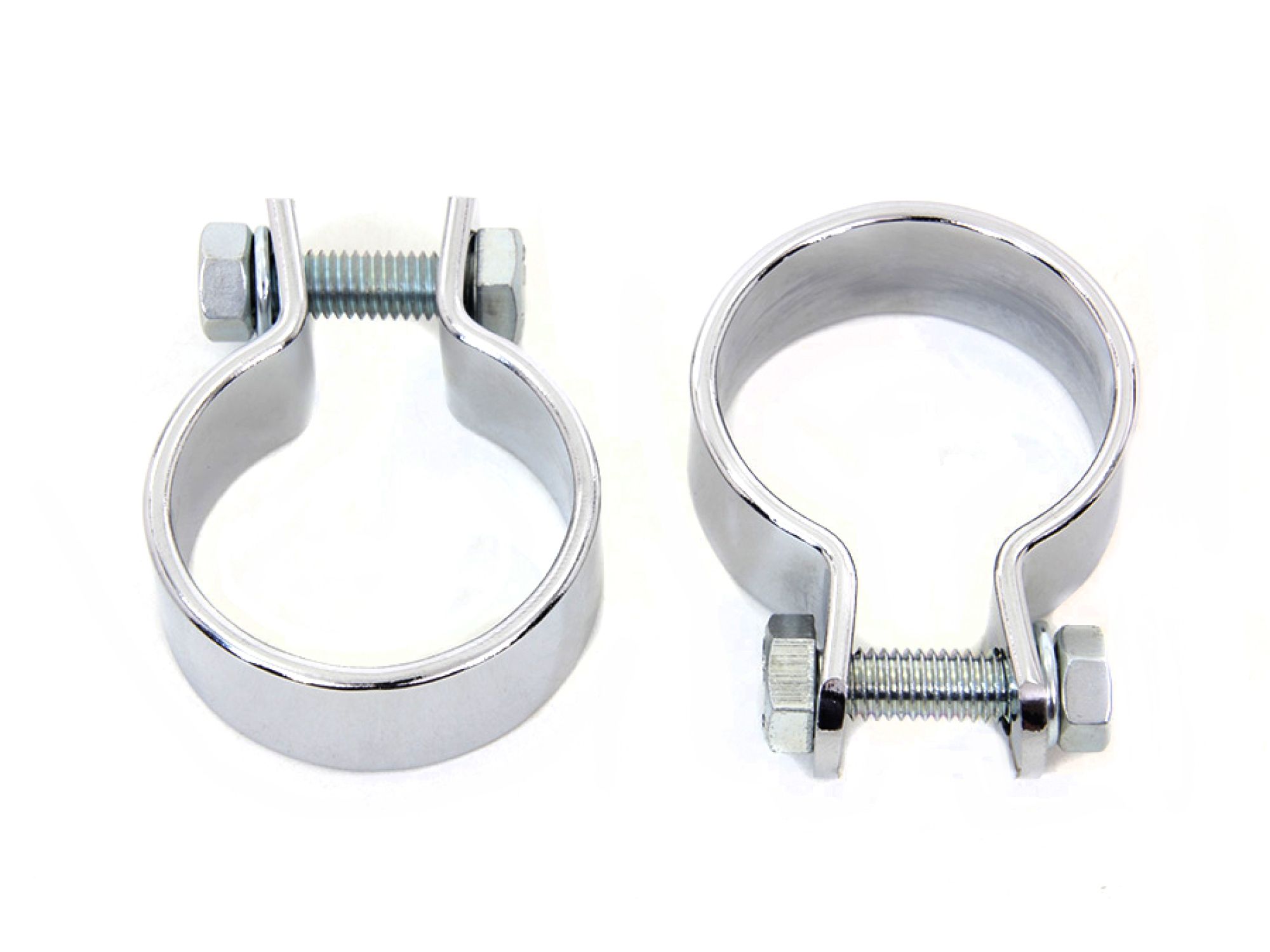 Chrome 1-5/8" Muffler Body and End Clamp Set