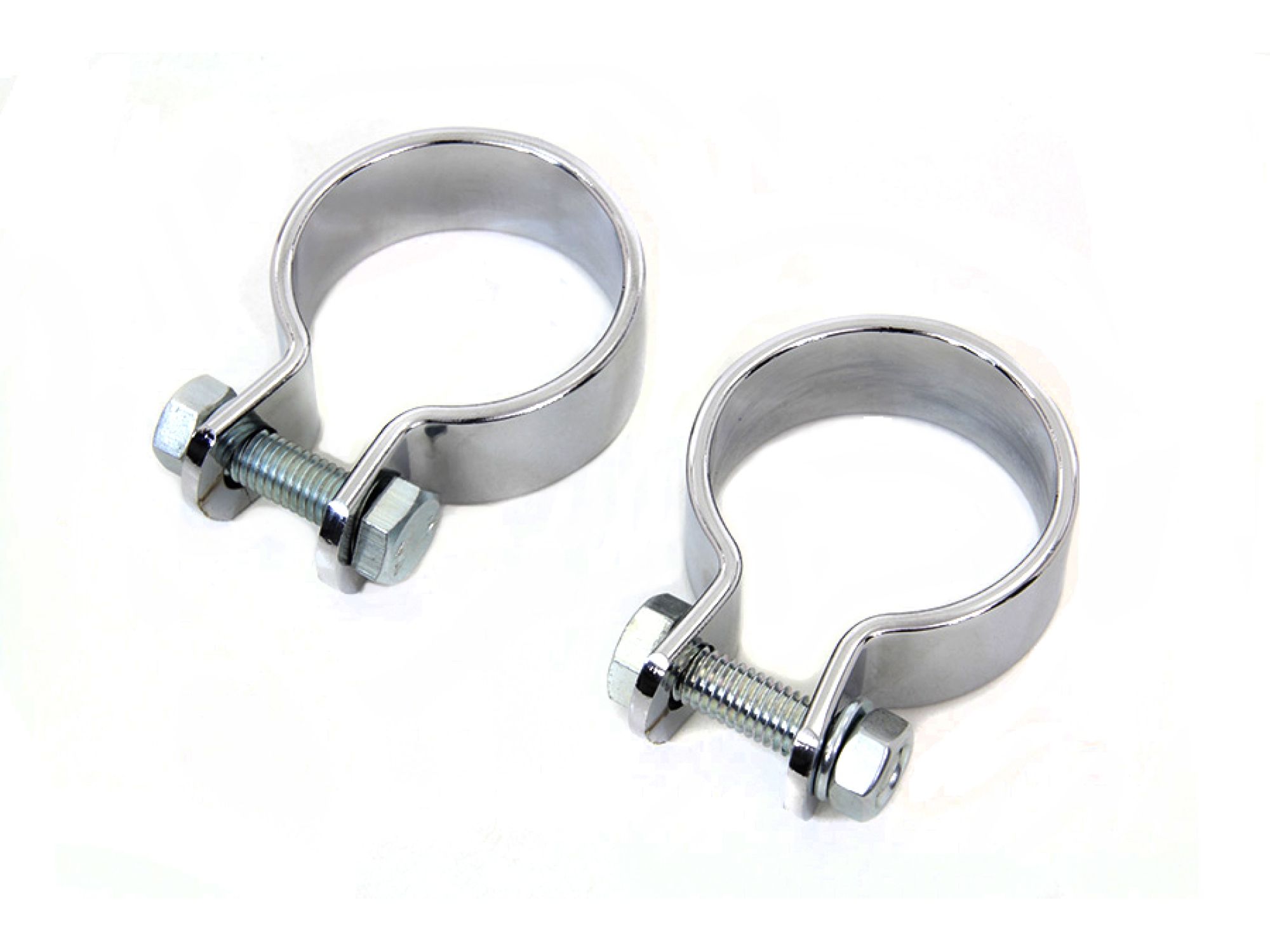 Chrome 1-5/8" Muffler Body and End Clamp Set
