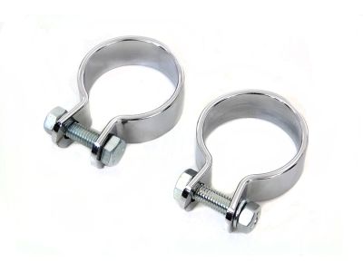 Chrome 1-5/8" Muffler Body and End Clamp Set