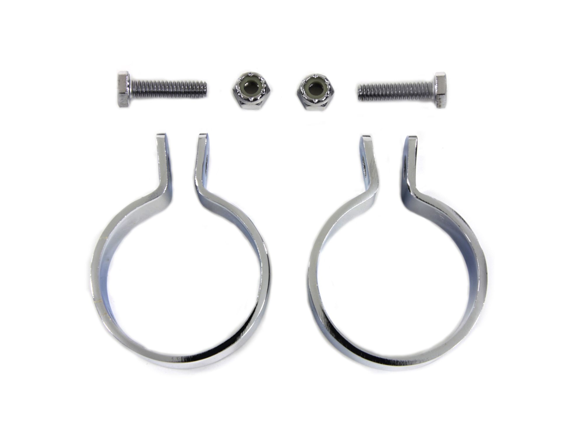 Chrome 1-7/8" Muffler End Clamp Set