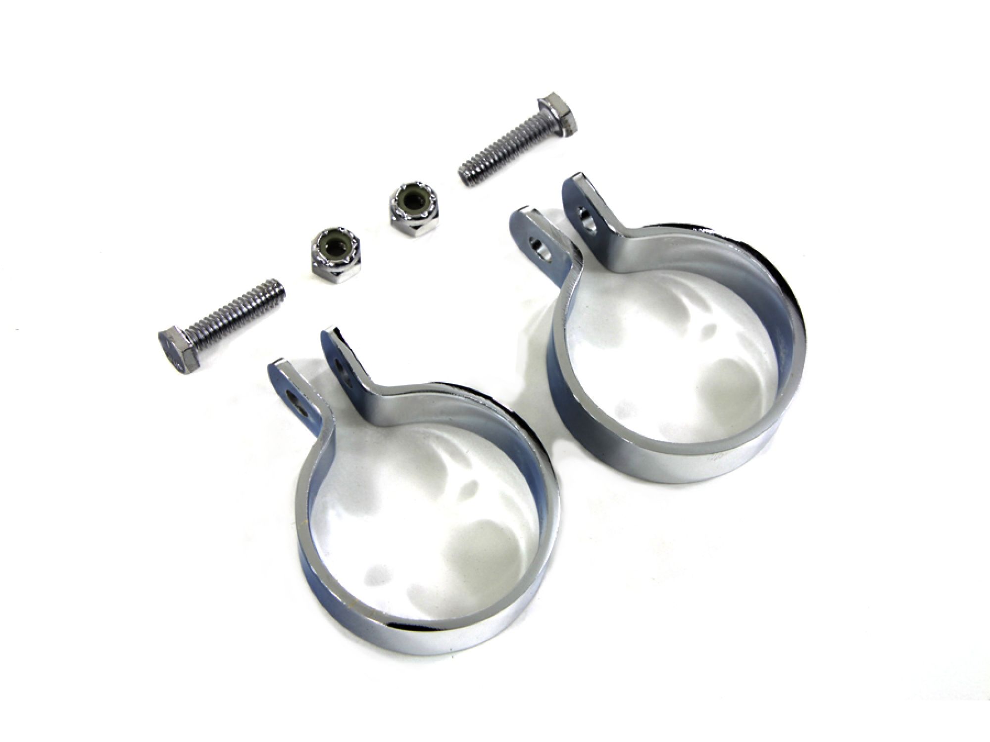 Chrome 1-7/8" Muffler End Clamp Set