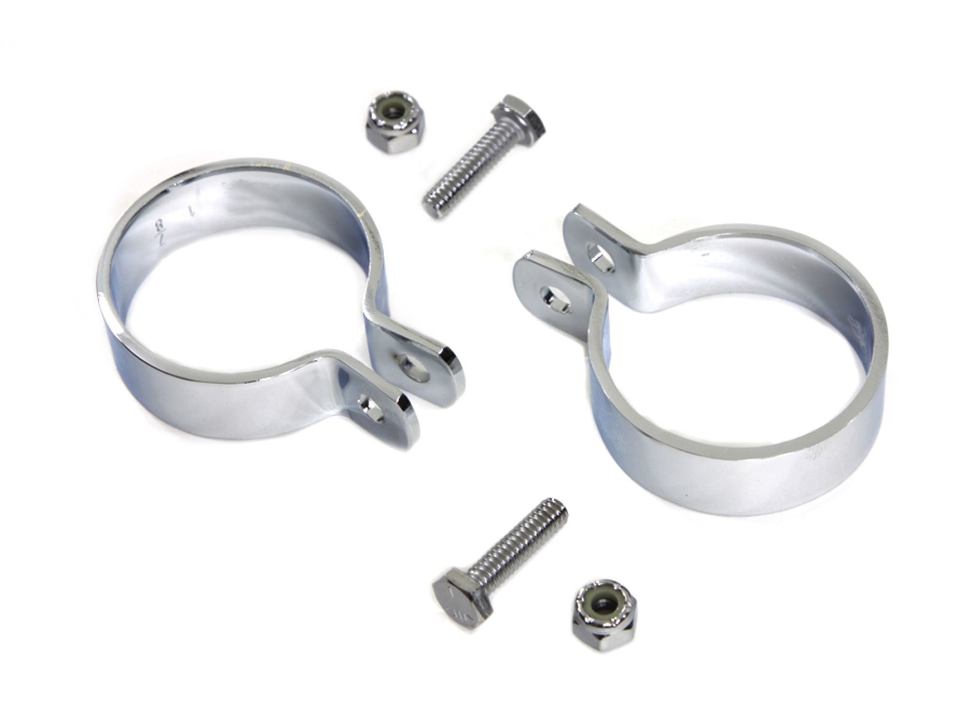 Chrome 1-7/8" Muffler End Clamp Set