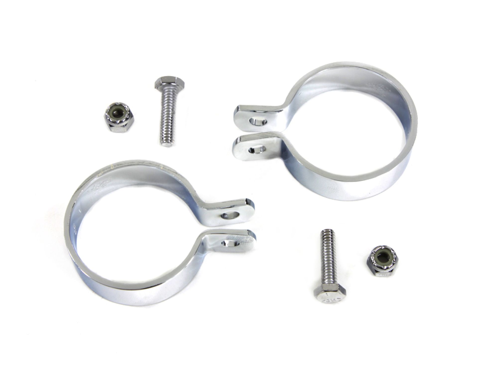 Chrome 1-7/8" Muffler End Clamp Set