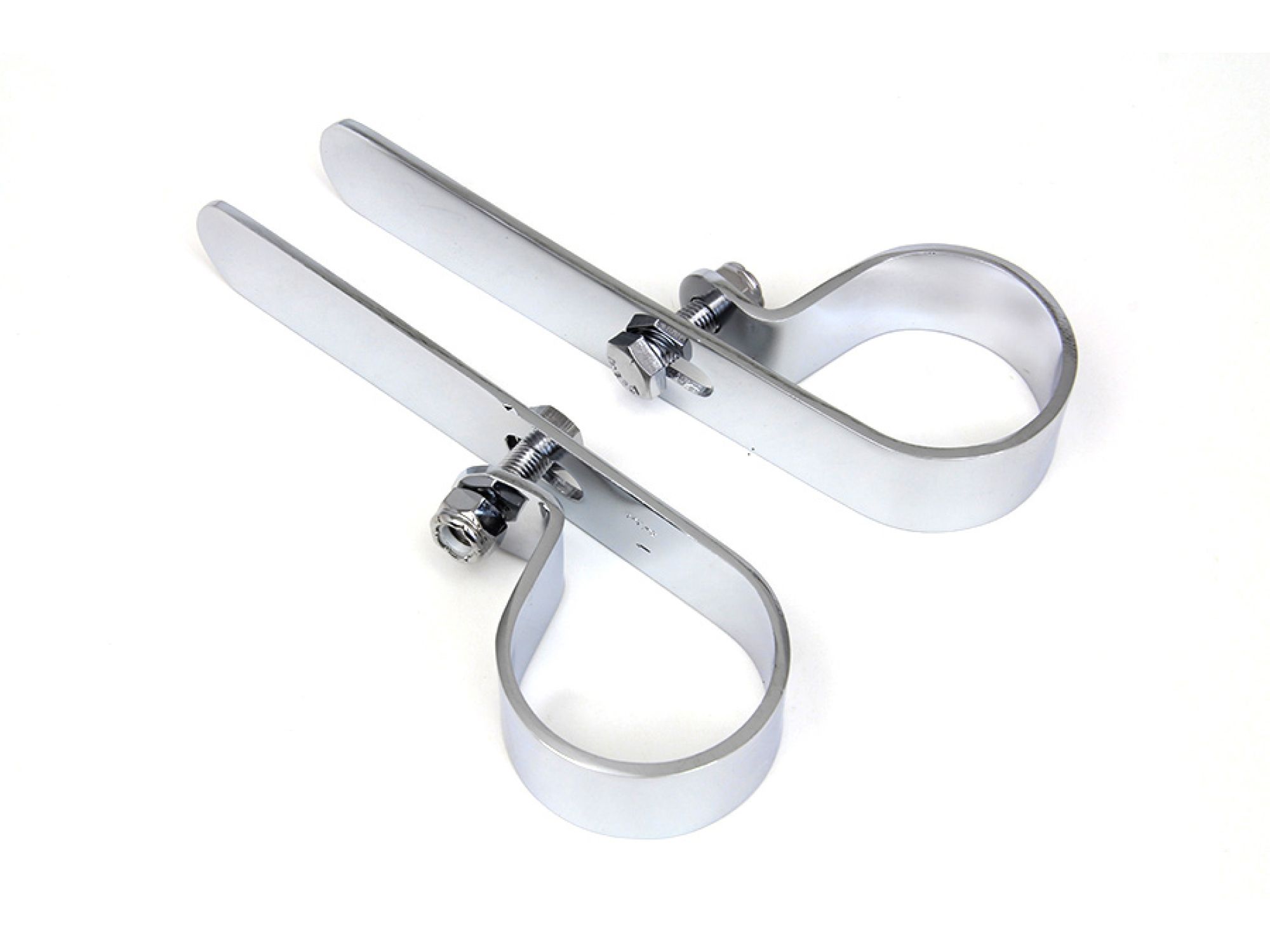 Chrome 2-1/2" Muffler "P" Clamp Set