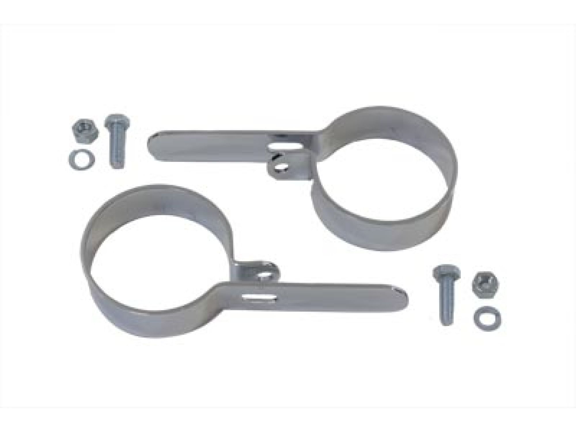 Chrome 2-3/4" Muffler Hanger Clamp Set