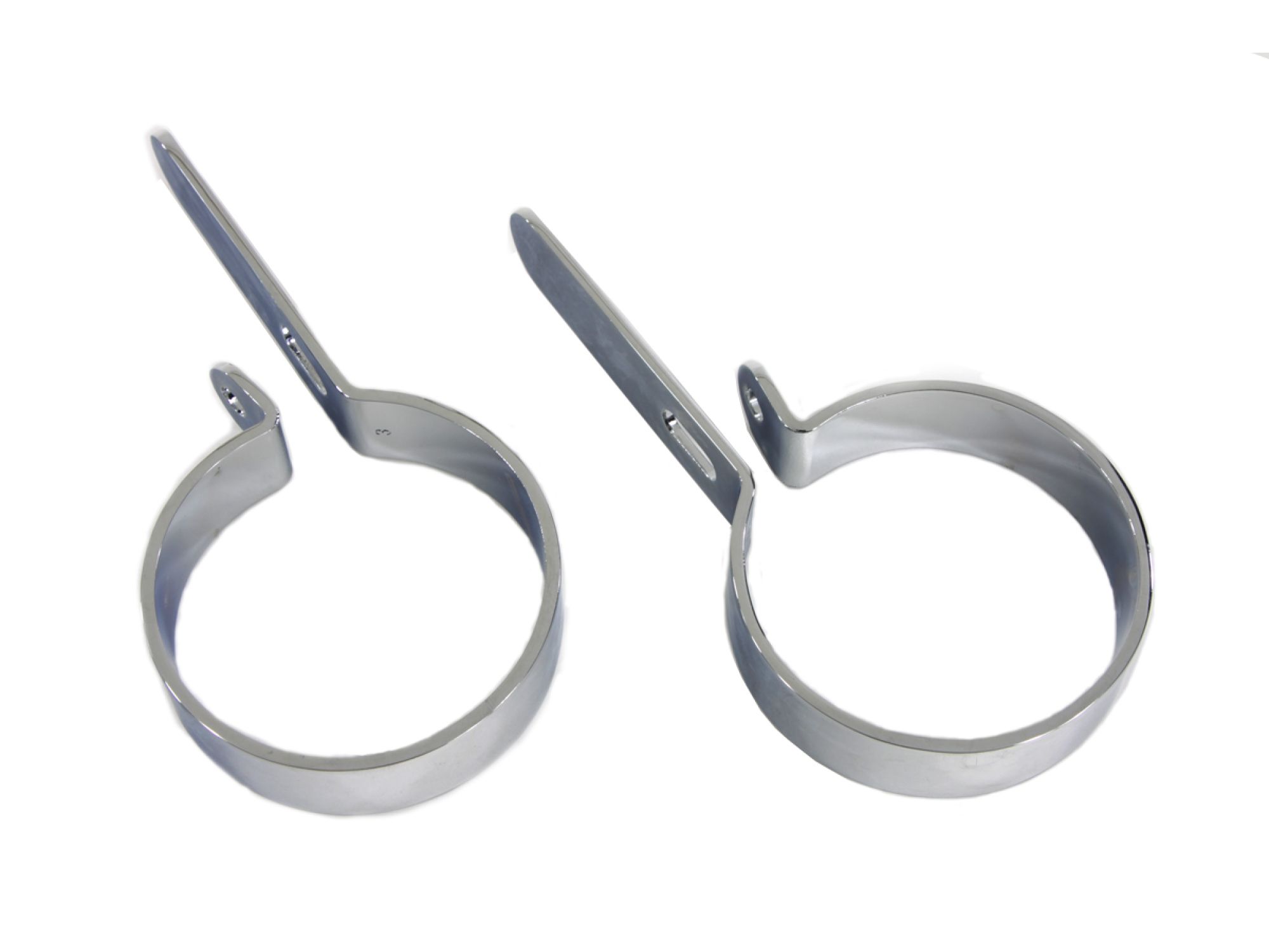 Chrome 3" Muffler Hanger Clamp Set