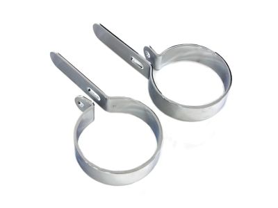 Chrome 3" Muffler Hanger Clamp Set