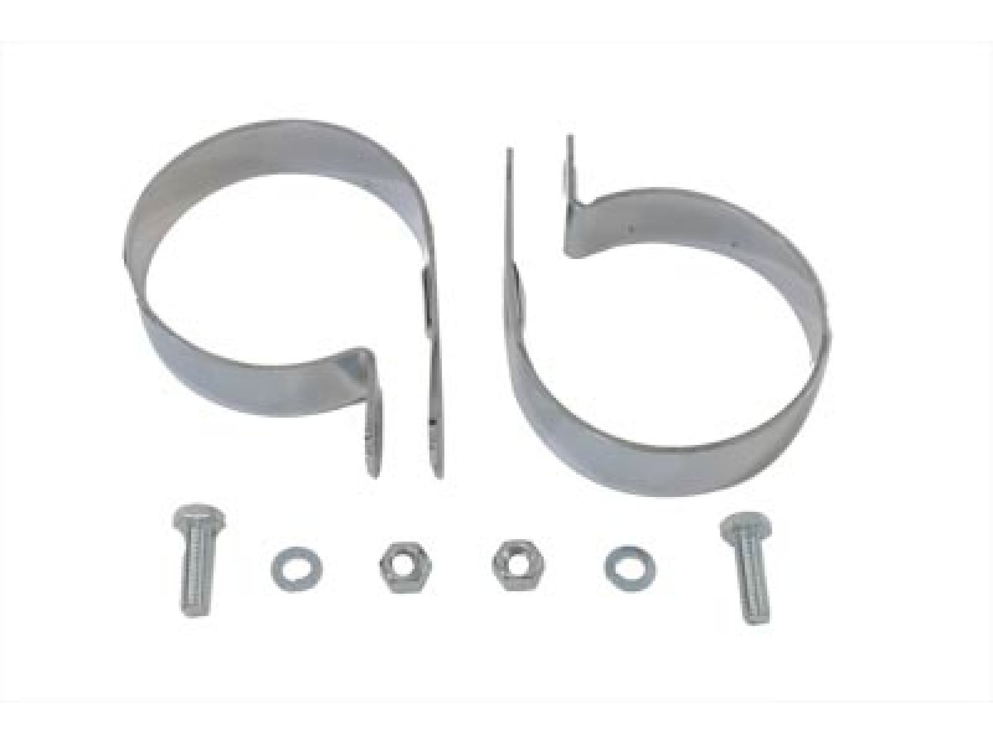 Chrome 3-1/4" Muffler Body and End Clamp Set