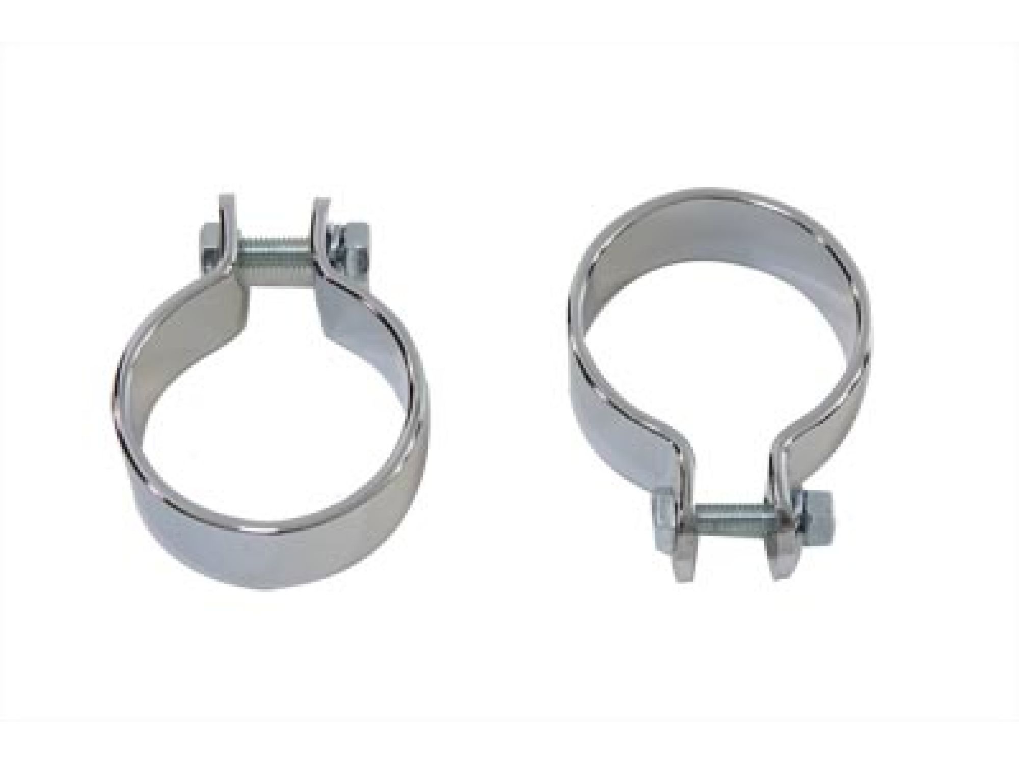 Chrome 1-3/4" Muffler Body and End Clamp Set