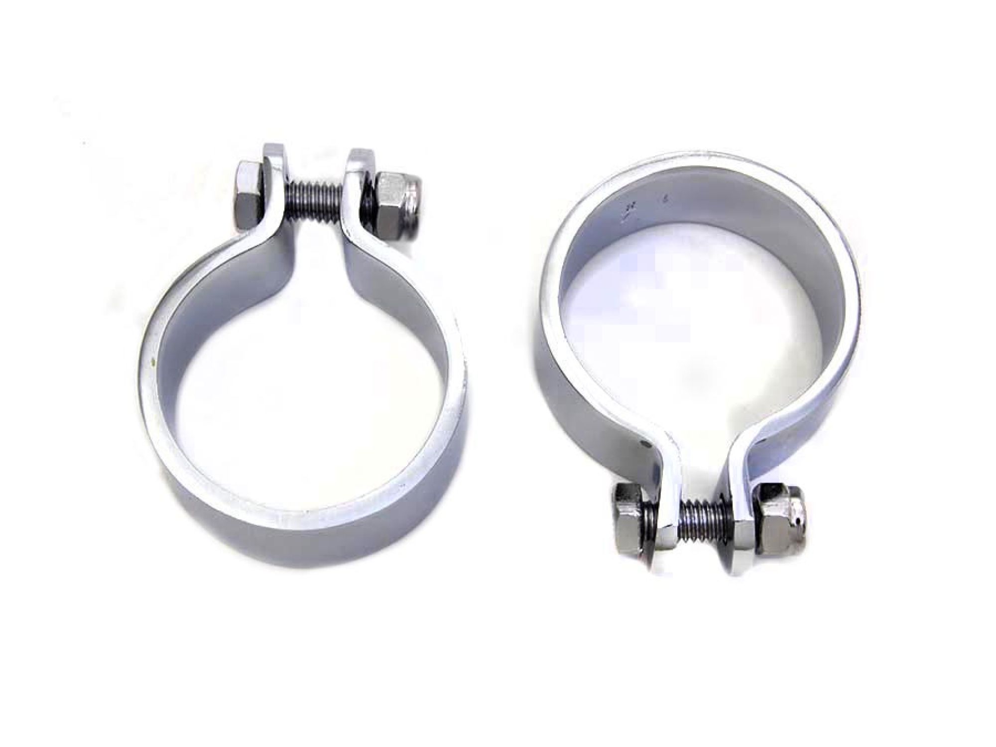 Chrome 1-7/8" Heavy Muffler Body and End Clamp Set