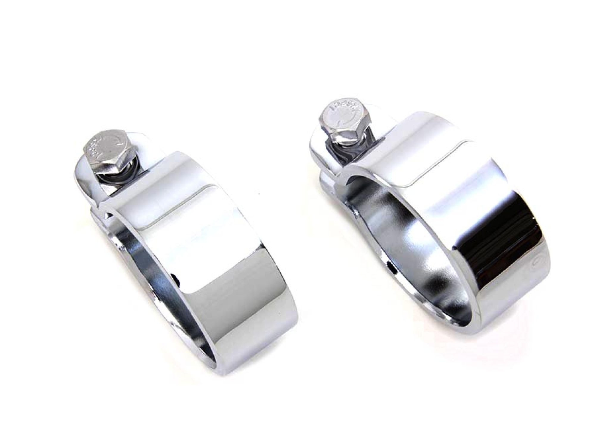 Chrome 1-7/8" Heavy Muffler Body and End Clamp Set