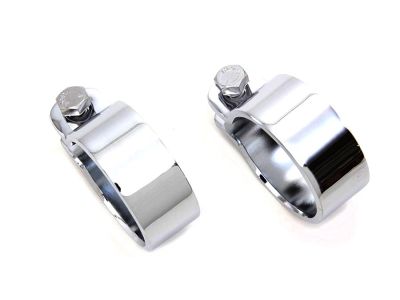 Chrome 1-7/8" Heavy Muffler Body and End Clamp Set