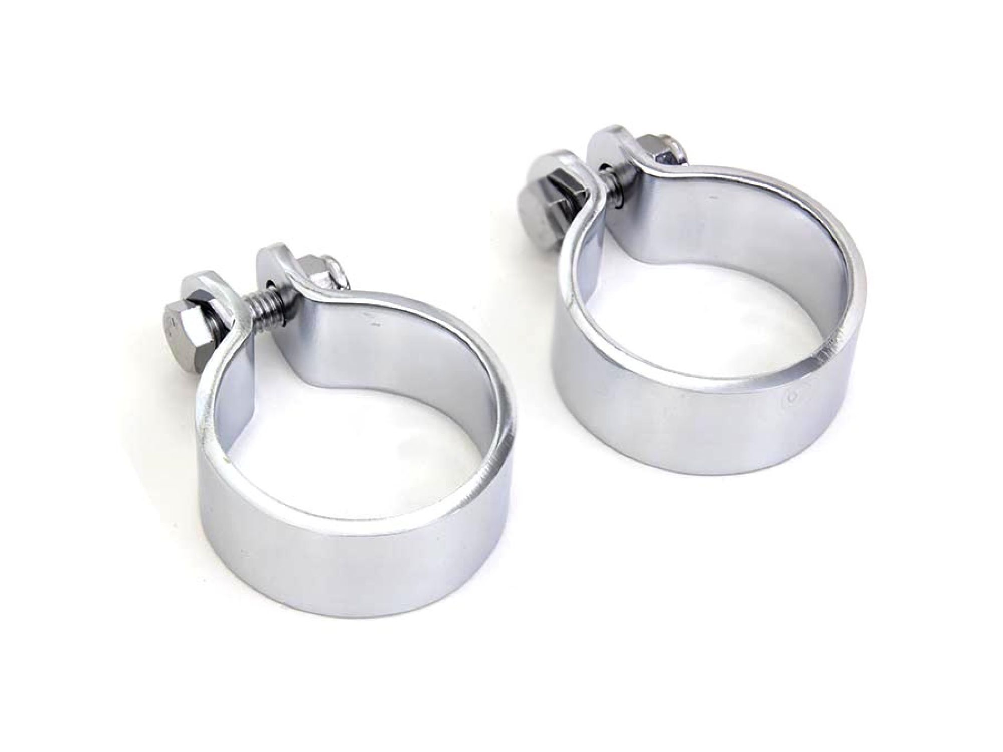 Chrome 1-7/8" Heavy Muffler Body and End Clamp Set