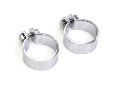Chrome 1-7/8" Heavy Muffler Body and End Clamp Set