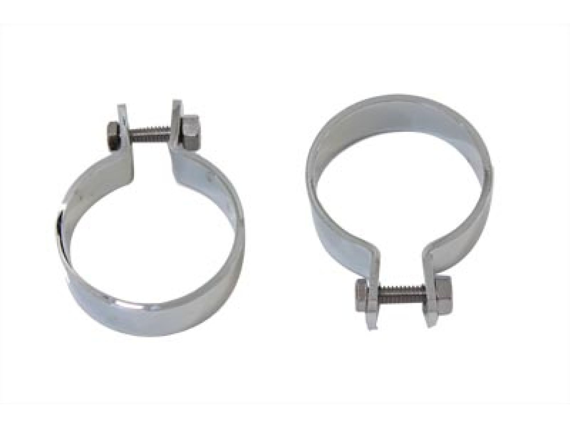 Chrome 2" Muffler Body and End Clamp Set