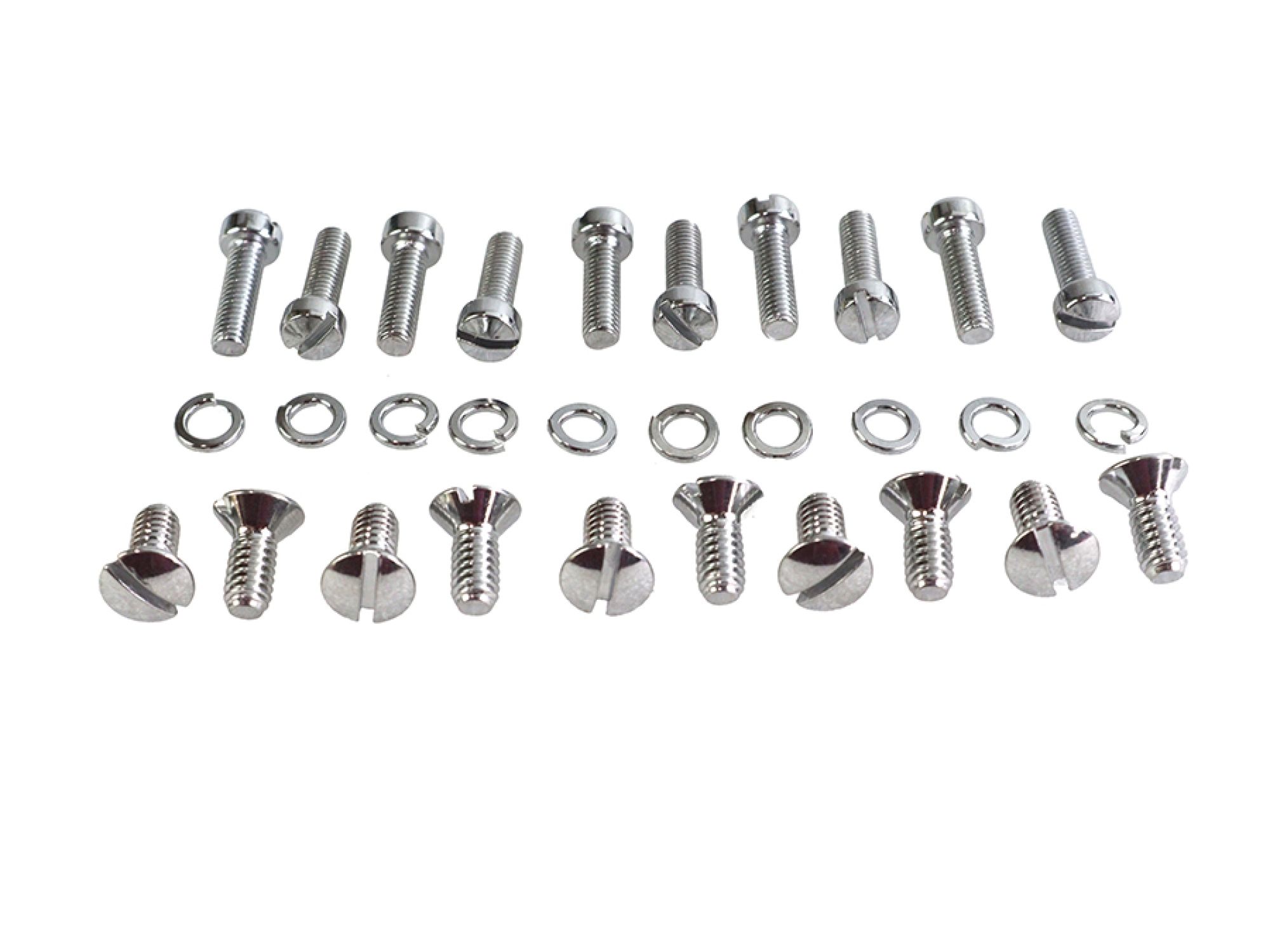 Chrome Outer Primary Cover Screw Set Stock